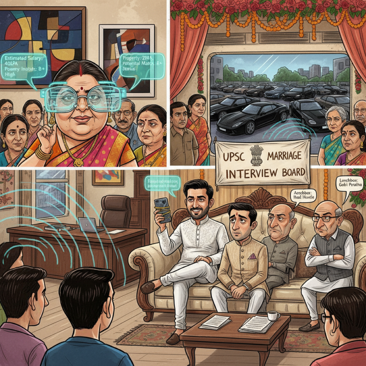 A caricature of a traditional Indian man